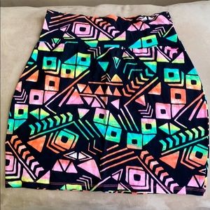 Neon Print Mini Skirt